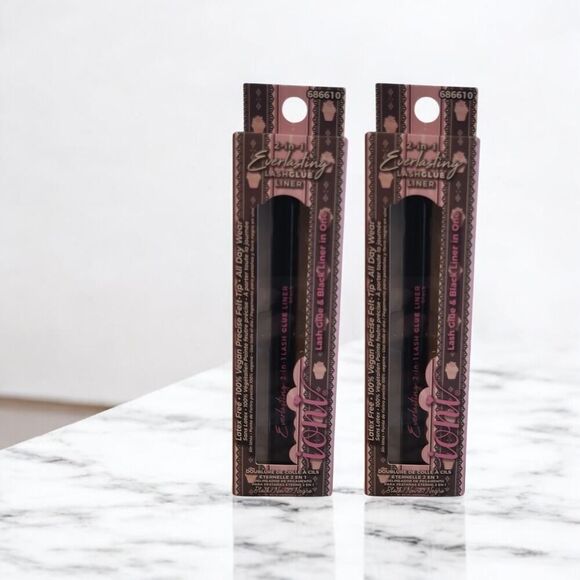 2 IONI BLACK LASH GLUE 2 IN 1 LINER Precise Felt Tip Pen Long Wear - Picture 1 of 9